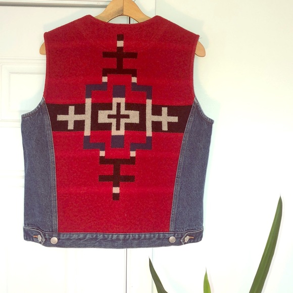 Pendleton wool and denim vest - Picture 1 of 5